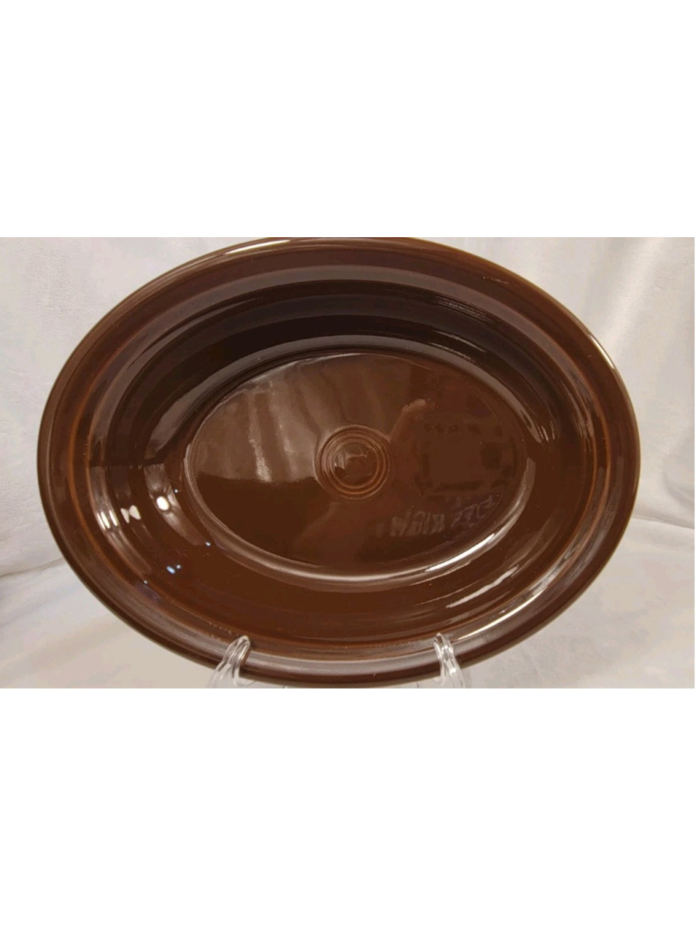 FIESTAWARE Chocolate Brown Oval Vegetable Bowl RETIRED Serving Bowl 10.25x7.75"